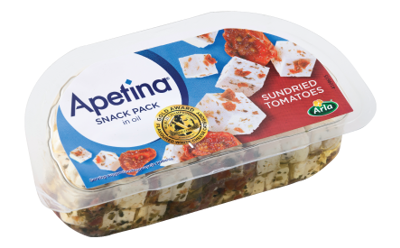 Apetina® white cheese cubes in oil with sundried tomatoes