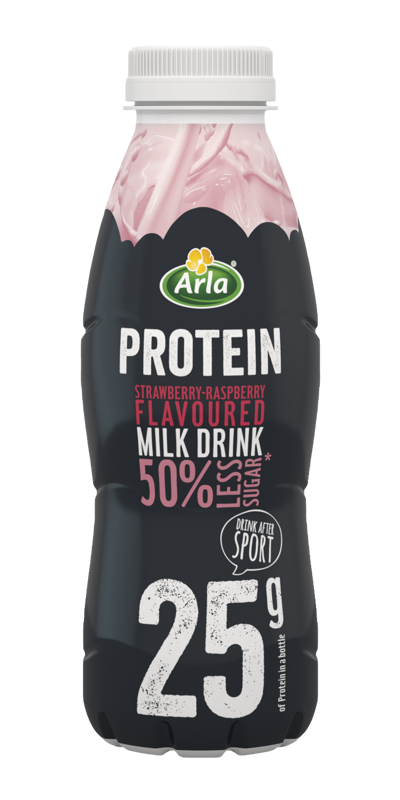 Arla® Protein Arla Protein Strawberries & Raspberry  flavoured milk drink with less sugar