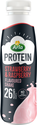 Arla® Protein Ρόφημα γάλακτος με γεύση φράουλα και ράσμπερι, Χαμηλά Λιπαρά και 500% Λιγότερη ζάχαρη 500g