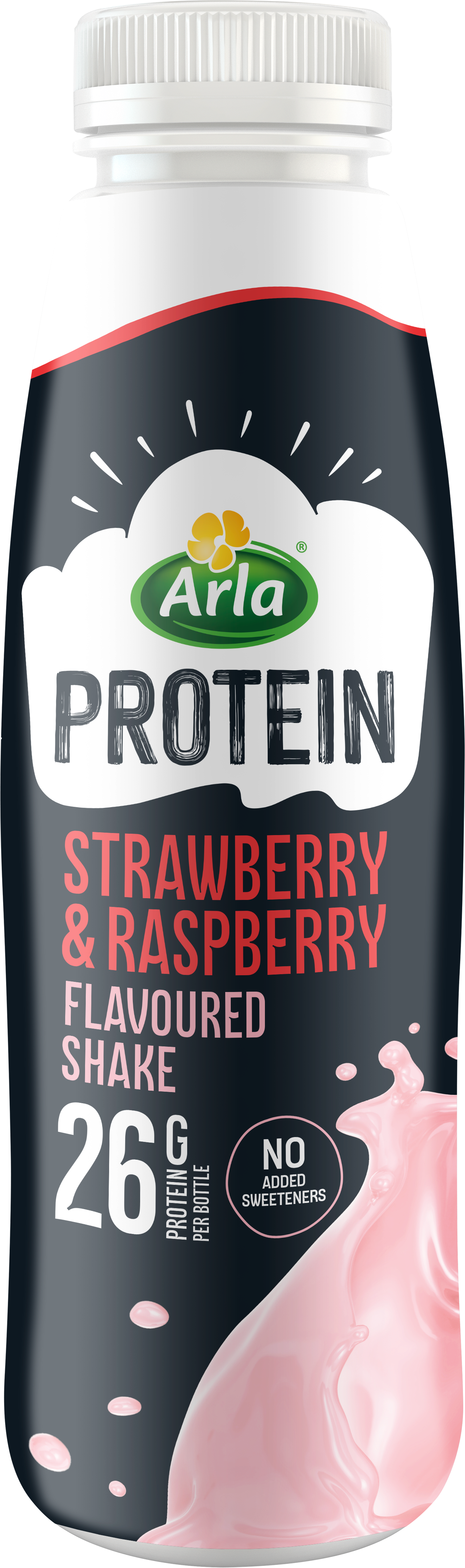 Arla® Protein Arla® Protein Arla Protein Strawberries & Raspberry flavoured milk drink with less sugar