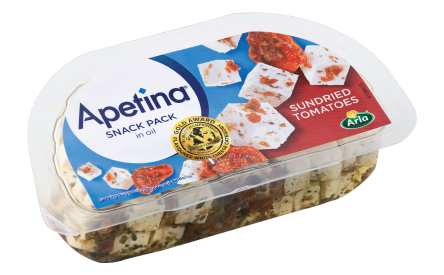 Arla® Apetina® white cheese cubes in oil with sundried tomatoes